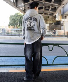 WEGO 【裏起毛/ユニセックス着用ITEM】リラックスフィットグラフィックパーカー