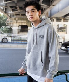 WEGO 【裏起毛/ユニセックス着用ITEM】リラックスフィットグラフィックパーカー