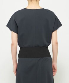 uncrave ダブルフェイスジャージー ドルマンスリーブリブトップス