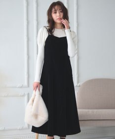 Feroux 【2WAY】パールストラップベロア ジャンスカ