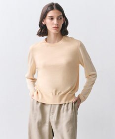 BEIGE， JULIE / コットンシルク 異素材プルオーバーニット