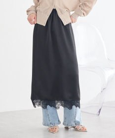 earth music&ecology サテンレーススカート