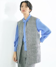 自由区 【カタログ掲載・セットアップ対応】ライトミックスツイード ジレ