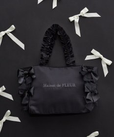 Maison de FLEUR リボンギャザーハンドルトートバッグ