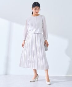 YECCA VECCA ジョーゼットプリーツワンピース