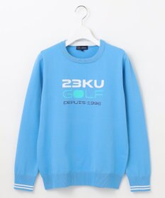 23区GOLF 【WOMEN】【ウォッシャブル】ロゴインターシャ ポリエステルニット