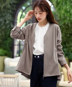 Tiaclasse L 【洗える】バックドロストフリルブルゾン