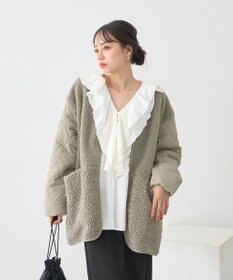 earth music&ecology ラッフルカラーブラウス