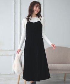 Feroux 【2WAY】パールストラップベロア ジャンスカ