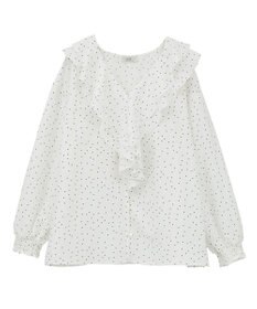 earth music&ecology ラッフルカラーブラウス