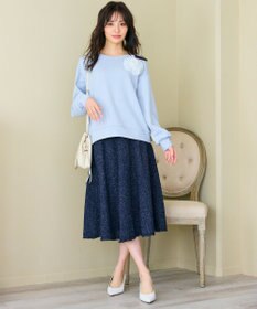 Feroux 【洗える】ローズコサージュ ダンボールプルオーバー