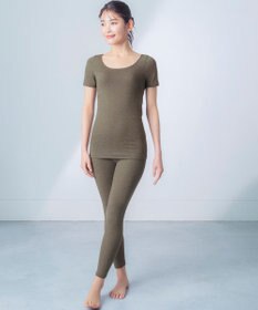 Wing あったかインナー オーガニックコットン混 やわらかくやさしい肌ざわり 【綿の贅沢オーガニック】 綿混 保温性 3分袖 半袖 秋 冬 EL4331 ウイング／ワコール