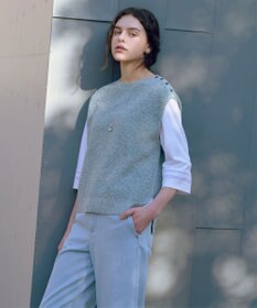 J.PRESS LADIES 【WEB限定カラーあり・プラスワンアイテムに】LINEN COTTON ニット ベスト