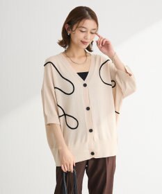 Green Parks 刺繍コードＶネックカーディガン