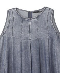 YECCA VECCA バイオ加工ヴィンテージデニムタックワンピース
