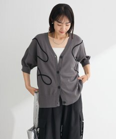 Green Parks 刺繍コードＶネックカーディガン