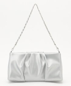 ANY SIS 【2WAY】ギャザーチェーンクラッチショルダー バッグ シルバー