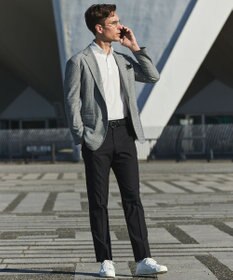 GOTAIRIKU 仕事で着られる綿パン【吸水速乾/ストレッチ/折り目加工】クールマックスコットンパンツ_ノータック（25年モデル）