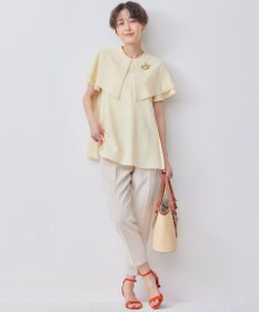 組曲 L サッカーストレッチ 襟付きブラウス