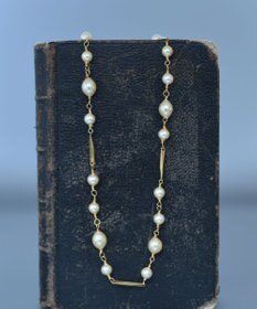 monshiro ガラスパールチェーン ショートネックレス