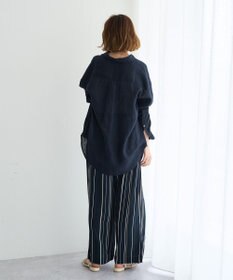 YECCA VECCA アートプリントスリットワイドパンツ