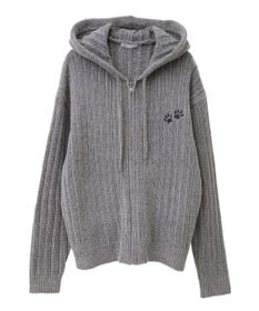 CRAFT STANDARD BOUTIQUE アニマル刺繍ニットZIPパーカー