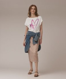 GRACE CONTINENTAL ハートプリント裏毛トップ