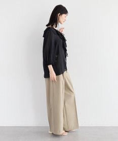 YECCA VECCA ラッフルリボンシアーブラウス
