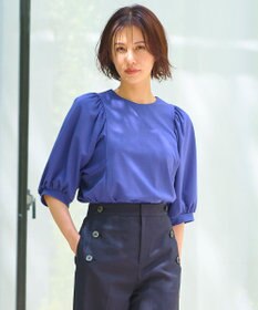 自由区 【洗える・XSサイズあり】ハイツイストポンチボリューム袖 カットソー