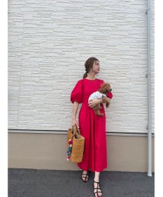 Green Parks ボリューム袖ロングワンピース