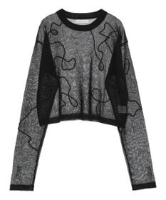 Green Parks ・ＡＮＤＳＥＡＲＣＨ　コード刺繍シアーニット