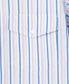 J.PRESS MEN オーガニックコットンダブルチューブマルチストライプシャツ