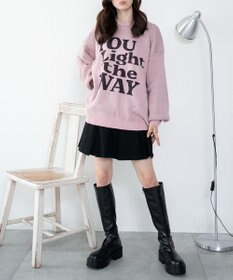 WEGO 【洗える】グラフィックニットBIGプルオーバー