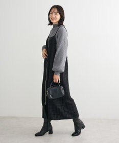 Green Parks フロントＺＩＰツイードキャミワンピース