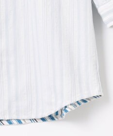 JOSEPH ABBOUD 【1枚で2通りの着こなし】オーガニックコットンリバーシブル 七分袖シャツ