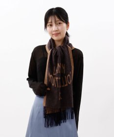 AURORA 【 LANVIN COLLECTION（ランバン コレクション） 】カシミヤ100%ジャカードマフラー(WASH)