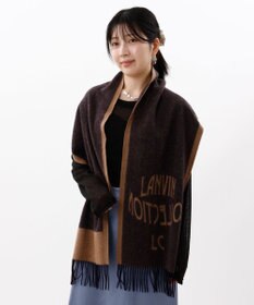 AURORA 【 LANVIN COLLECTION（ランバン コレクション） 】カシミヤ100%ジャカードマフラー(WASH)
