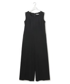 23区 S 【洗える】リネンレーヨンストレッチ スクエアネック オールインワン