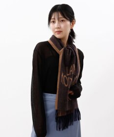 AURORA 【 LANVIN COLLECTION（ランバン コレクション） 】カシミヤ100%ジャカードマフラー(WASH)