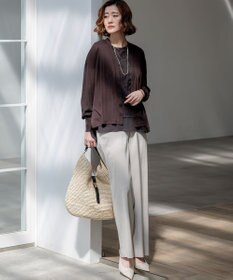 23区 【CanCam・CLASSY.掲載】リネンレーヨンストレッチ ワイドパンツ