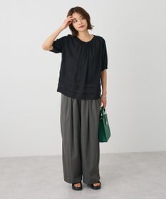 CRAFT STANDARD BOUTIQUE バックレースアップバルーンスリーブブラウス