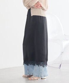 earth music&ecology サテンレーススカート