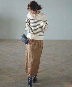 ANY SIS 【洗える】ハイネックボーダー ニット