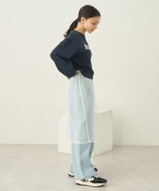 earth music&ecology ＳＥＴ２点レースロゴプルオーバー＋チュールワンピ