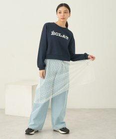 earth music&ecology ＳＥＴ２点レースロゴプルオーバー＋チュールワンピ