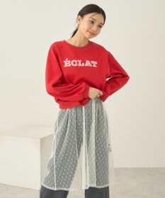 earth music&ecology ＳＥＴ２点レースロゴプルオーバー＋チュールワンピ