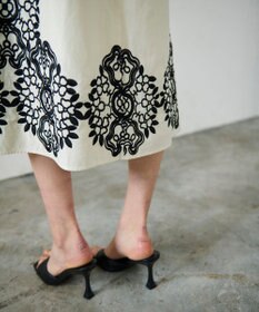 GRACE CONTINENTAL バイカラー刺繍コットンワンピース