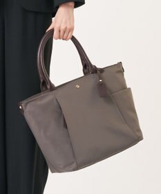 J.PRESS LADIES 【A4サイズ収納可】 ナイロン トート バッグ グレー系