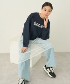 earth music&ecology ＳＥＴ２点レースロゴプルオーバー＋チュールワンピ