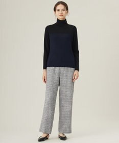 自由区 L 【洗える】シルクウールリブタートルネック ニット